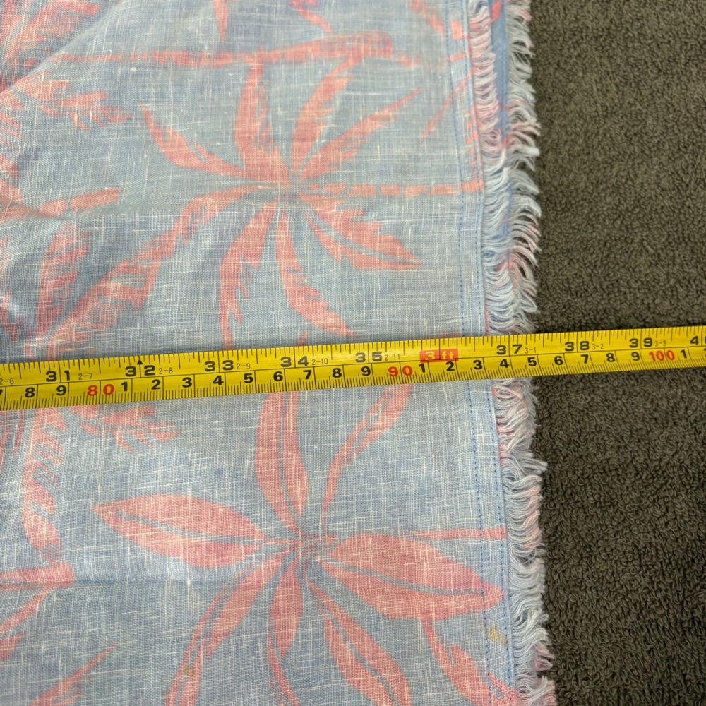 Tommy Bahama Dress Womens XL Blue Pink Palm Tree Linen Shift Ruffle Neck Resort - Picture 8 of 9